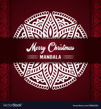 merry christmas mandala background with ornamental merry christmas mandala background with ornamental