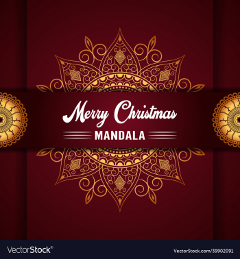 merry christmas mandala background with ornamental merry christmas mandala background with ornamental