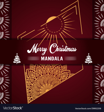 merry christmas mandala background with ornamental merry christmas mandala background with ornamental