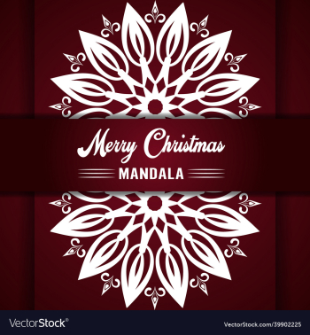 merry christmas mandala background with ornamental merry christmas mandala background with ornamental