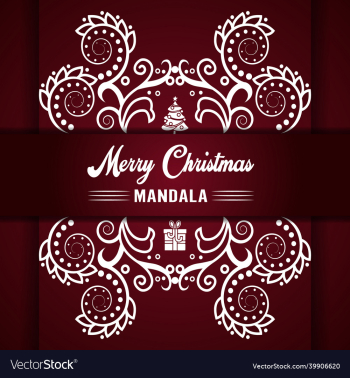 merry christmas mandala background with ornamental merry christmas mandala background with ornamental