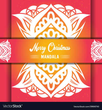 merry christmas mandala background with ornamental merry christmas mandala background with ornamental
