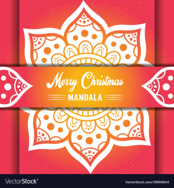 merry christmas mandala background with ornamental merry christmas mandala background with ornamental