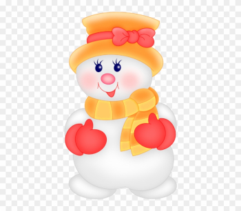 Merry Christmas - Orange Snowman Clipart