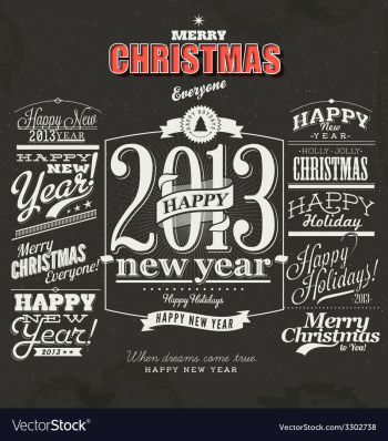 Merry Christmas sign and symbols decoration vector image Merry Christmas sign and symbols decoration vector image