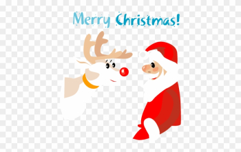 Merry Christmas With Santa And Rudolph - Christmas Merry Christmas With Santa And Rudolph - Christmas