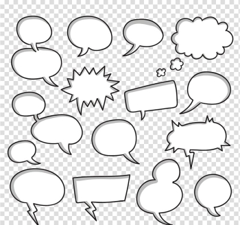 Message cloud illustration lot, Dialog box Speech balloon Comics Dialogue, Dialog box transparent background PNG clipart