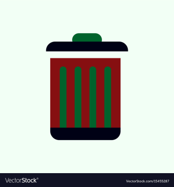 Metal garbage can vector image Metal garbage can vector image