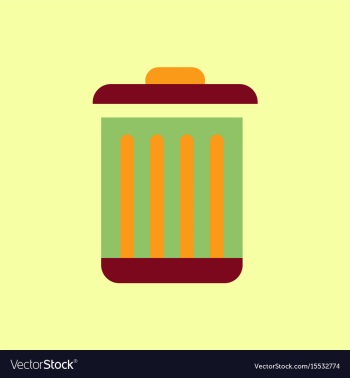 Metal garbage can vector image Metal garbage can vector image