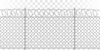 Metal mesh fence with steel spiral barbed wire Free Vector