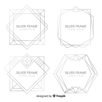 Metallic texture silver frame set Metallic texture silver frame set