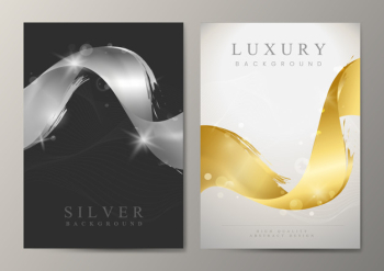 Metallic wave abstract background set Metallic wave abstract background set