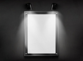 Methacrylate plate glass frame on wall realistic vector Free Vector Methacrylate plate glass frame on wall realistic vector Free Vector