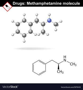 Methamphetamine recreational drug vector image Methamphetamine recreational drug vector image