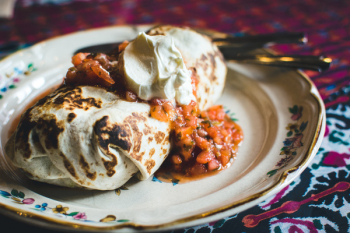 Mexican burrito with cream Mexican burrito with cream