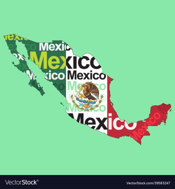 mexican flag in mexico map