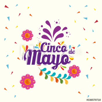 Mexican flowers and confetti design
