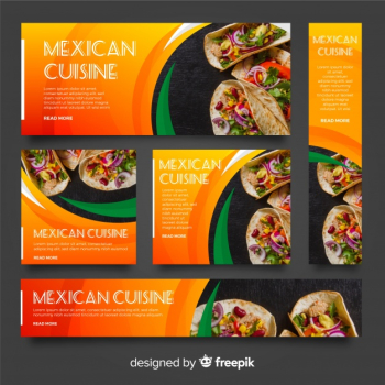 Mexican food banners with photo Free Vector Mexican food banners with photo Free Vector