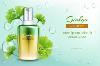 Micellar water for makeup cleansing 3d realistic vector ad poster template Free Vector