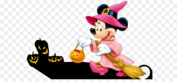 Mickey Mouse: Magic Wands! Minnie Mouse Donald Duck Halloween - Halloween pumpkin and holding broom Mickey Mouse 