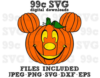 Mickey Mouse Pumpkin SVG DXF Png Vector Cut File Cricut Design ...