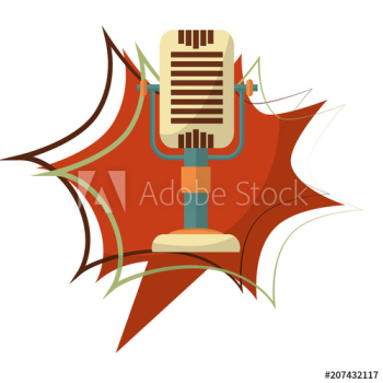 microphone music retro style design