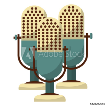 microphones music retro style design