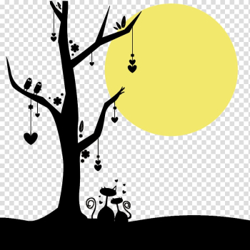 Mid moonlight tree silhouette transparent background PNG clipart Mid moonlight tree silhouette transparent background PNG clipart