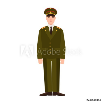 Military man of Russian armed force wearing uniform Military man of Russian armed force wearing uniform