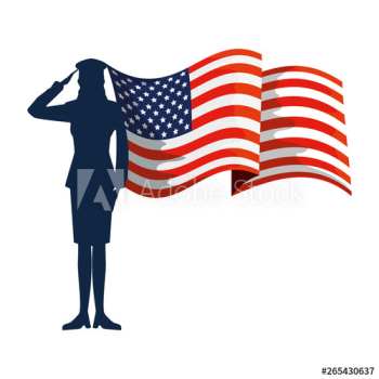 military woman silhouette with usa flag military woman silhouette with usa flag