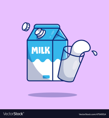 milk and glass cartoon