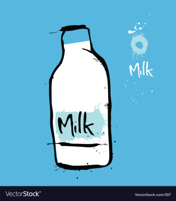 Milk bottle vector image Milk bottle vector image