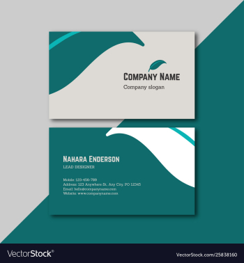 Minimal and green business card design vector image Minimal and green business card design vector image