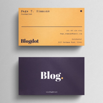 Minimal Blogger Business Card Minimal Blogger Business Card