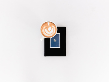 Minimal Coffee and Notebook Flatlay