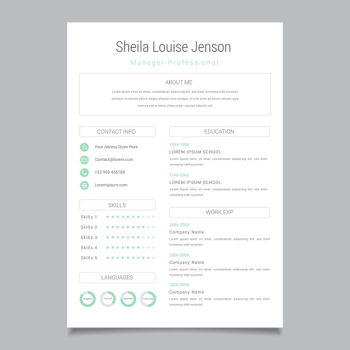 Minimal cv template Free Vector Minimal cv template Free Vector
