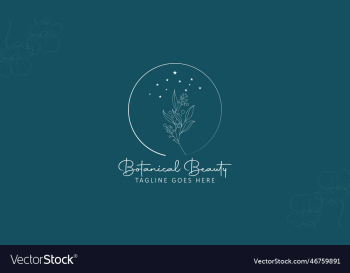 minimal feminine botanical floral branch and logo