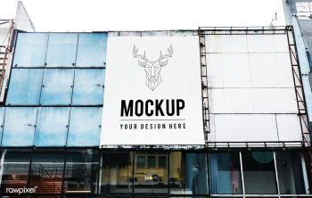 Minimal large-scale vertical billboard mockup | Free stock psd mockup - 534820