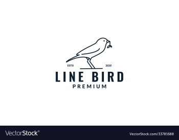 minimalist canary bird line with leaves logo