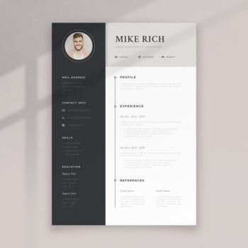 Minimalist cv template Free Vector