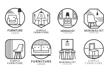 Minimalist design furniture logo Free Vector