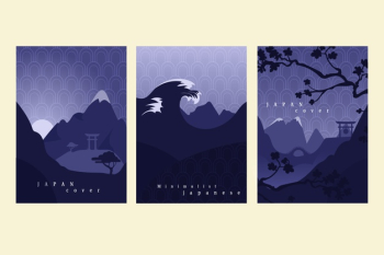 Minimalist japanese cover collection Free Vector Minimalist japanese cover collection Free Vector