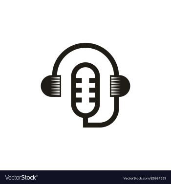 Minimalist podcast logo design vector image Minimalist podcast logo design vector image