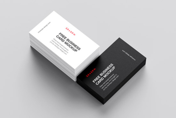 Minimalistic 3,5x2 in business card mockup - Mockups Design