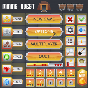 Mining game interface Mining game interface