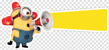 Minion holding megaphone, New Year's Day Wish Christmas New Year's resolution, minions banana transparent background PNG clipart