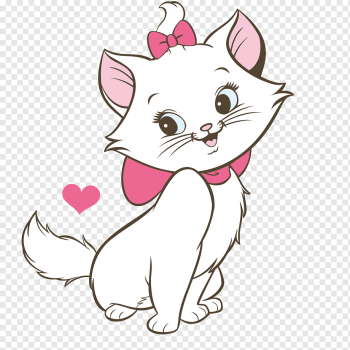 Minnie Mouse Cat Marie Kitten Aristogatos, Cute cat, Marie illustration, white, mammal, cat Like Mammal png