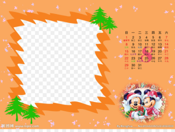 Minnie Mouse Goofy Daisy Duck Pluto The Walt Disney Company - Orange Frame 