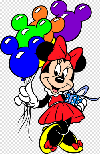 Minnie Mouse illustration, Minnie Mouse Mickey Mouse Daisy Duck Balloon , disney pluto transparent background PNG clipart