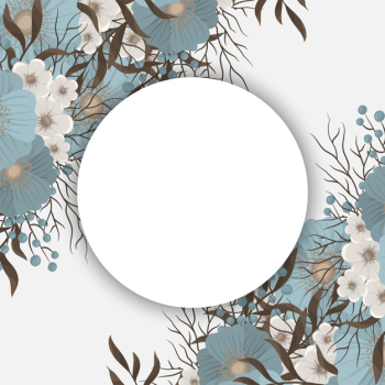 Mint green floral background flower border Free Vector